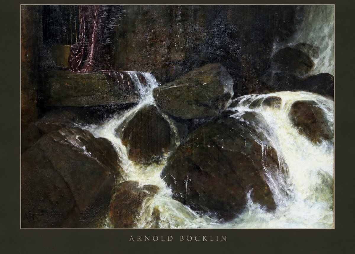 Arnold Böcklin The Nymph of the Waterfall No2 - Affiche