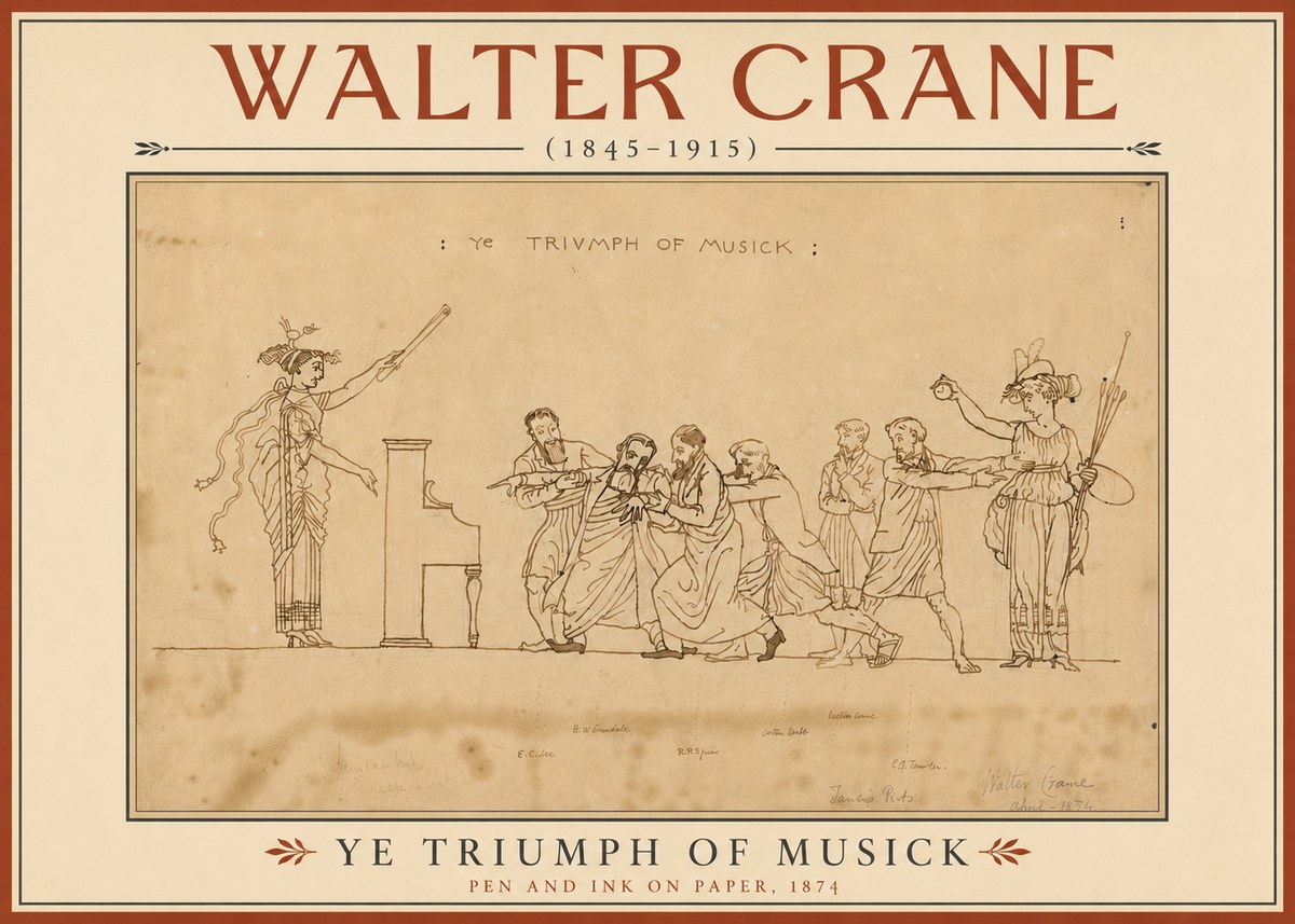Walter Crane Ye Triumph of Musick No4 - Affiche