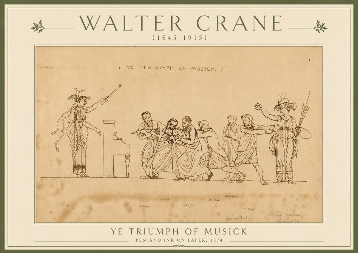 Walter Crane Ye Triumph of Musick No5 - Affiche