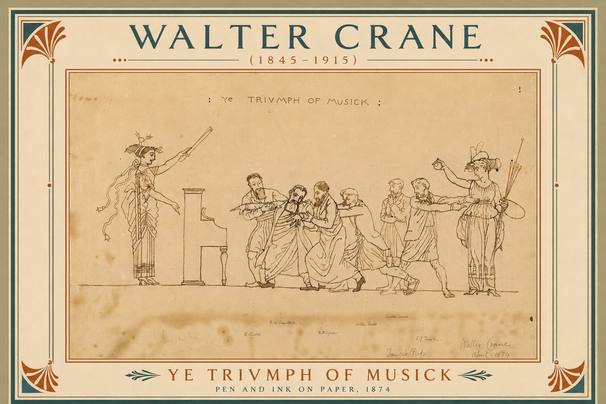 Walter Crane Ye Triumph of Musick No6 - Affiche