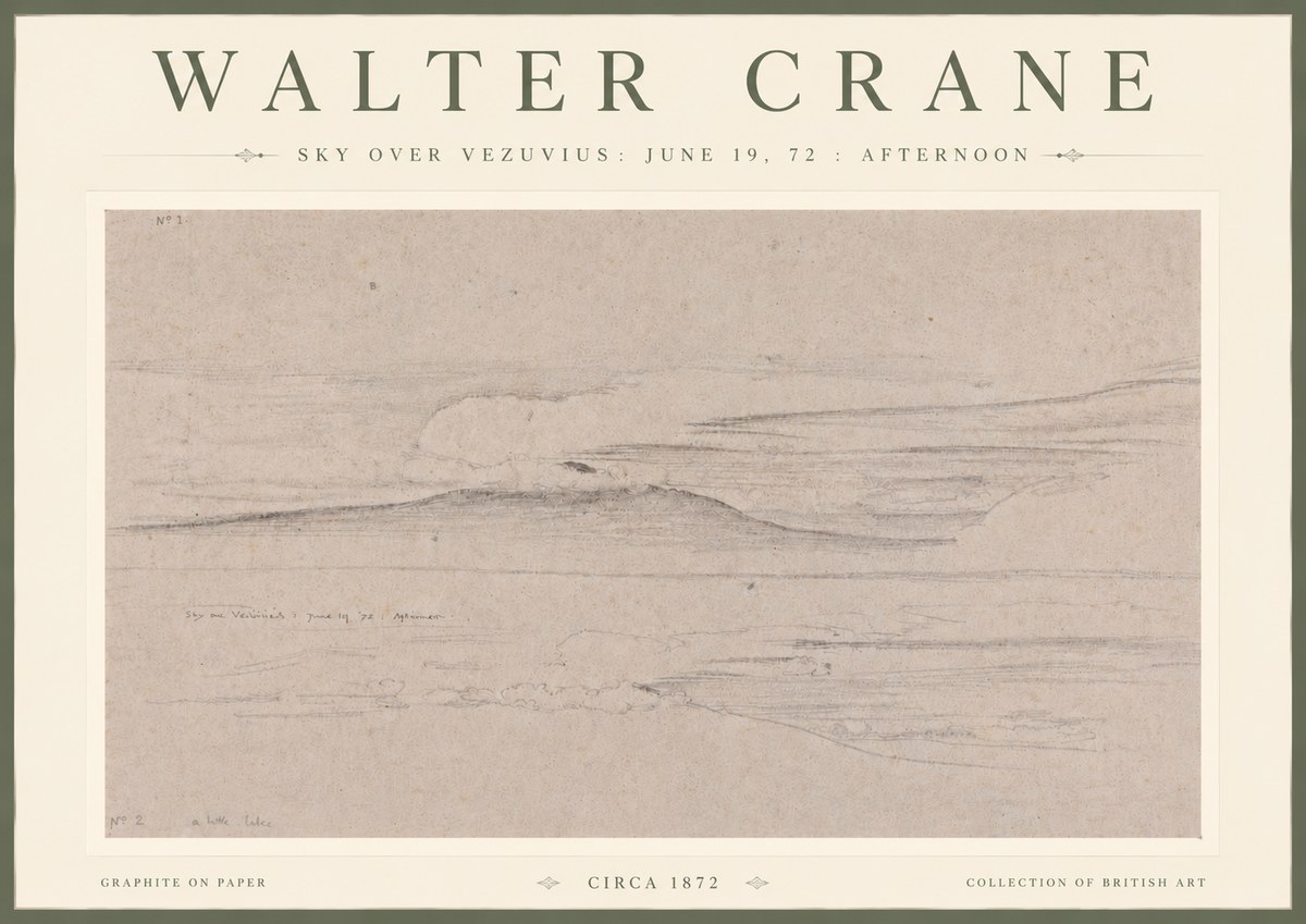 Walter Crane Sky over Vezuvius: June 19, 72 : Afternoon No4 - Affiche