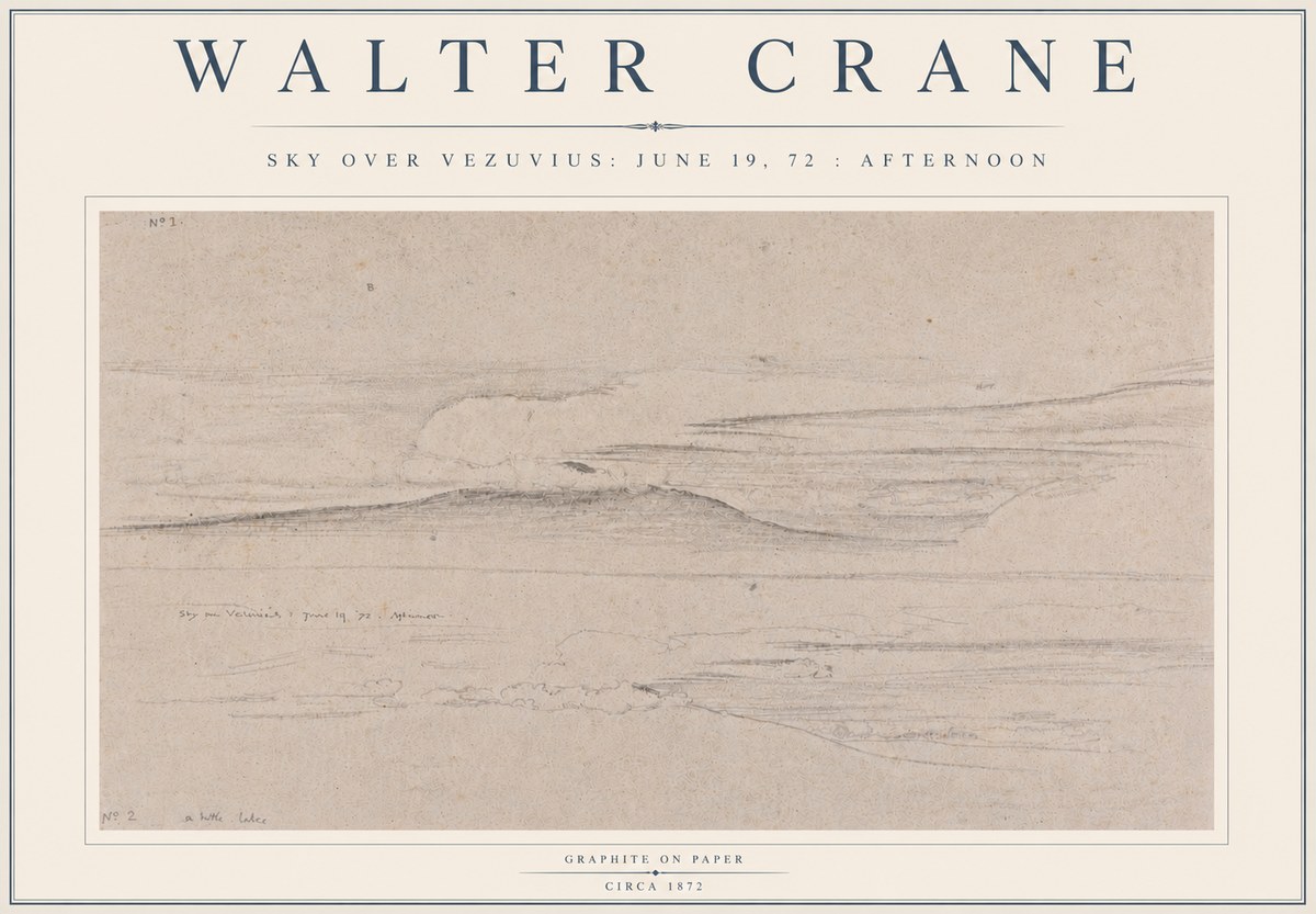 Walter Crane Sky over Vezuvius: June 19, 72 : Afternoon No5 - Affiche