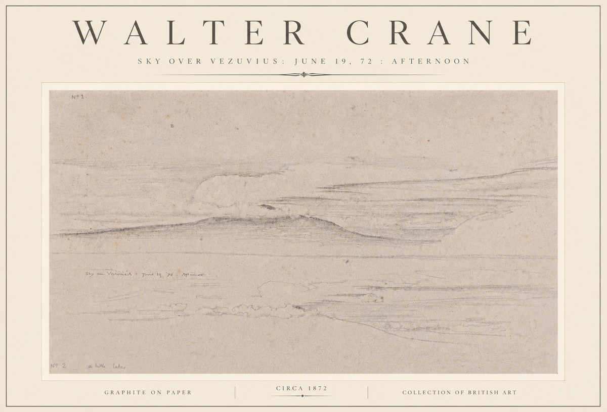 Walter Crane Sky over Vezuvius: June 19, 72 : Afternoon No6 - Affiche