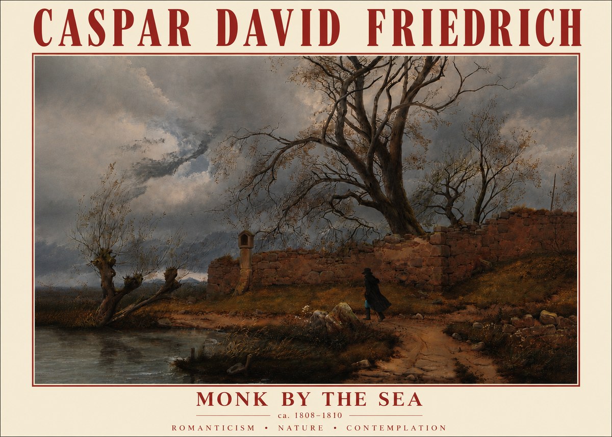 Caspar David Friedrich Autumn Landscape with Ruin No5 - Affiche