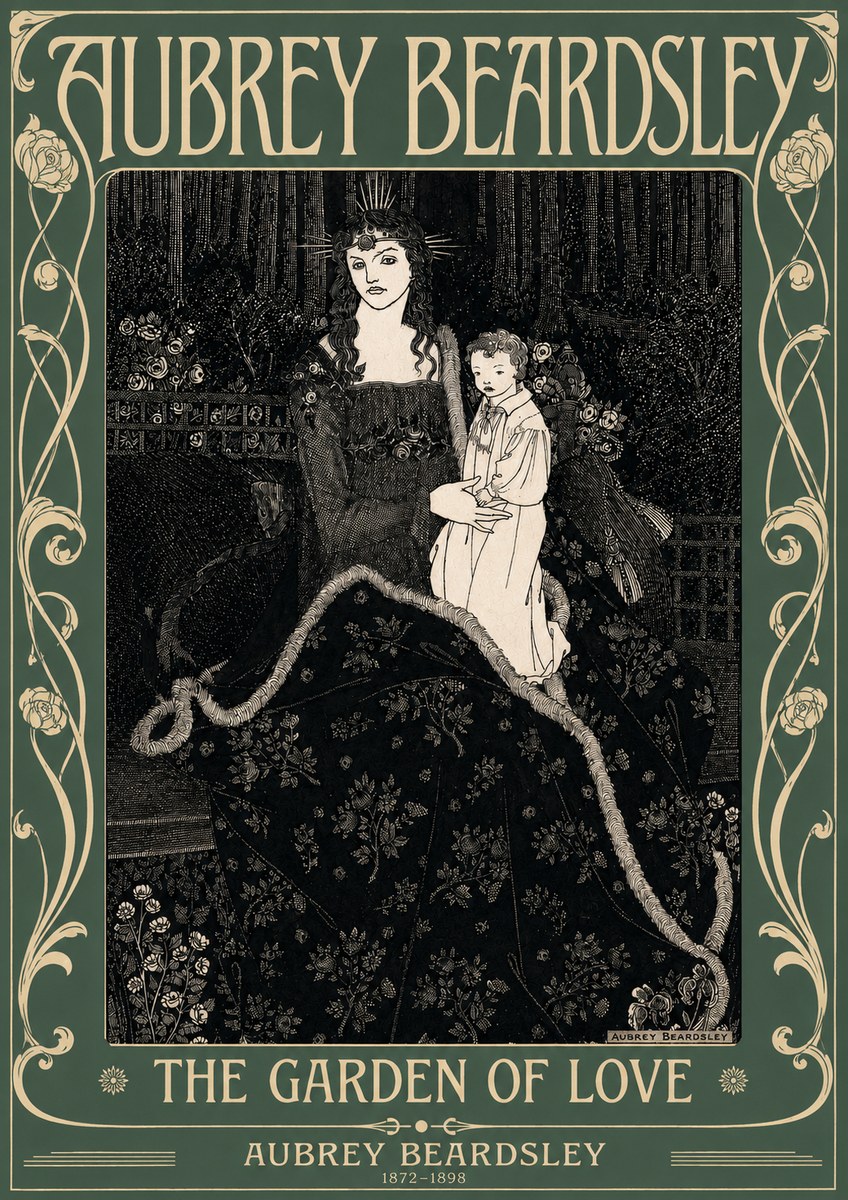 Aubrey Beardsley The Garden of Love No3 - Affiche