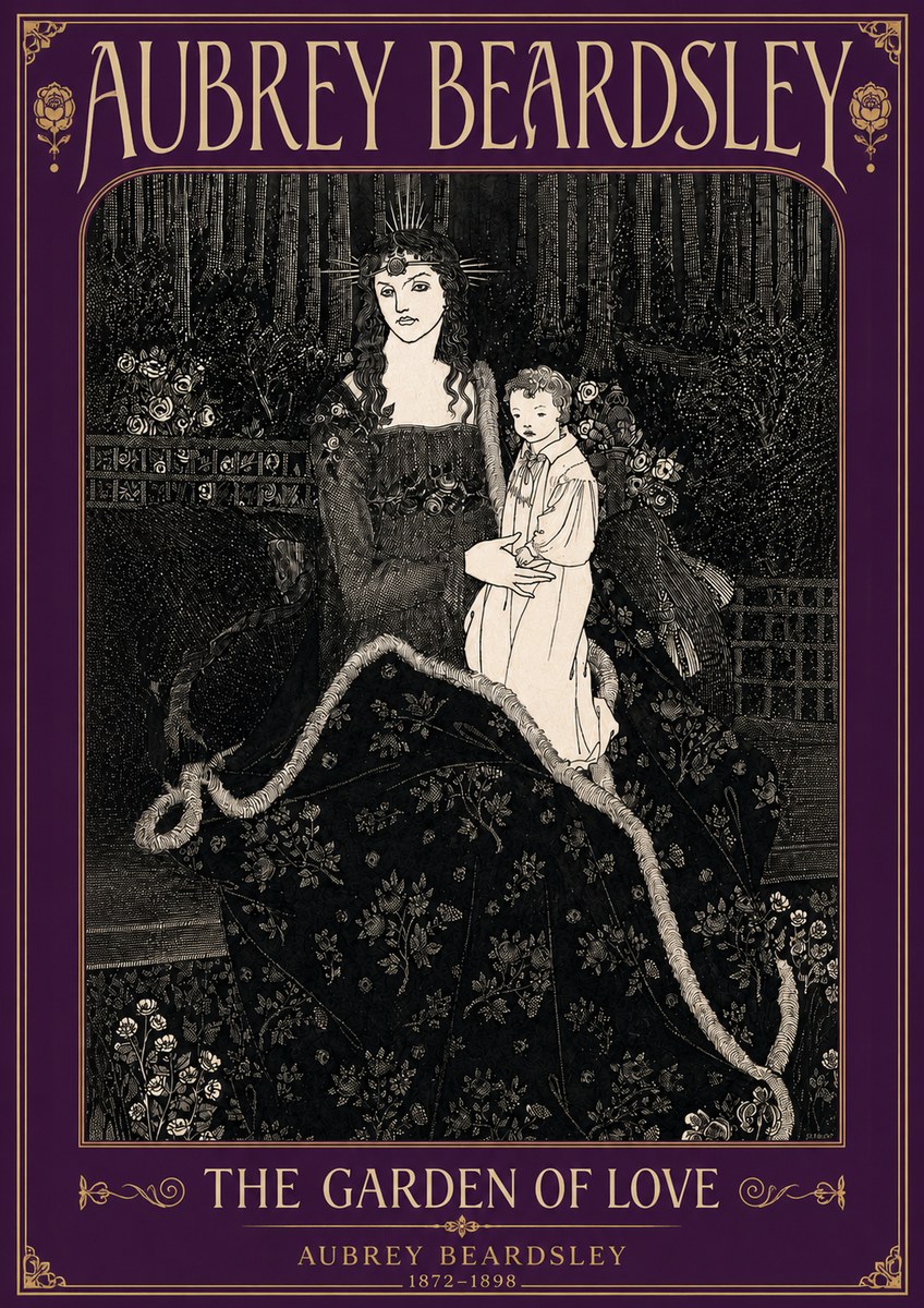 Aubrey Beardsley The Garden of Love No5 - Affiche