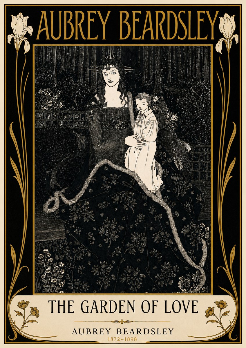Aubrey Beardsley The Garden of Love No6 - Affiche