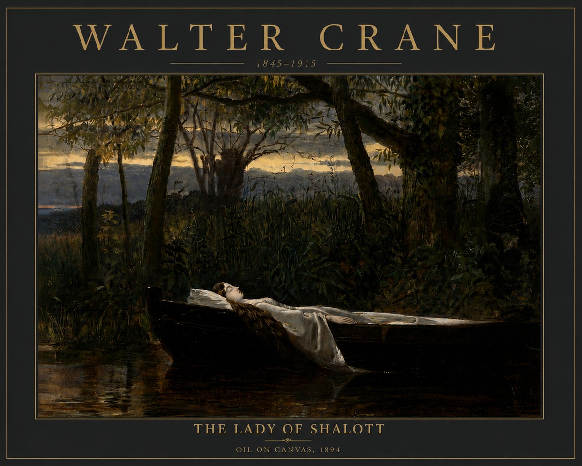 Walter Crane The Lady of Shalott No6 - Affiche