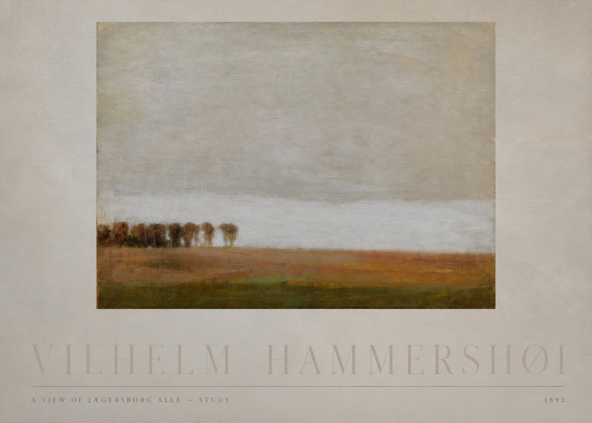 Vilhelm Hammershøi A View of Jægersborg Allé - Study No4 - Affiche
