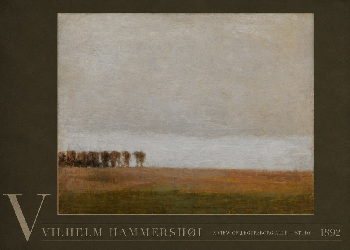 Vilhelm Hammershøi A View of Jægersborg Allé - Study No5 - Affiche