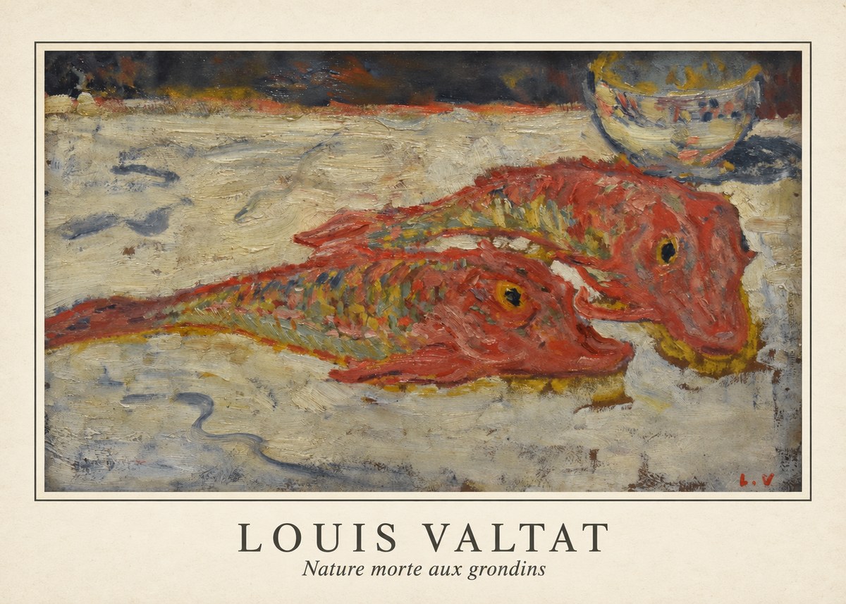 Louis Valtat Nature Morte Aux Grondins No5 - Affiche