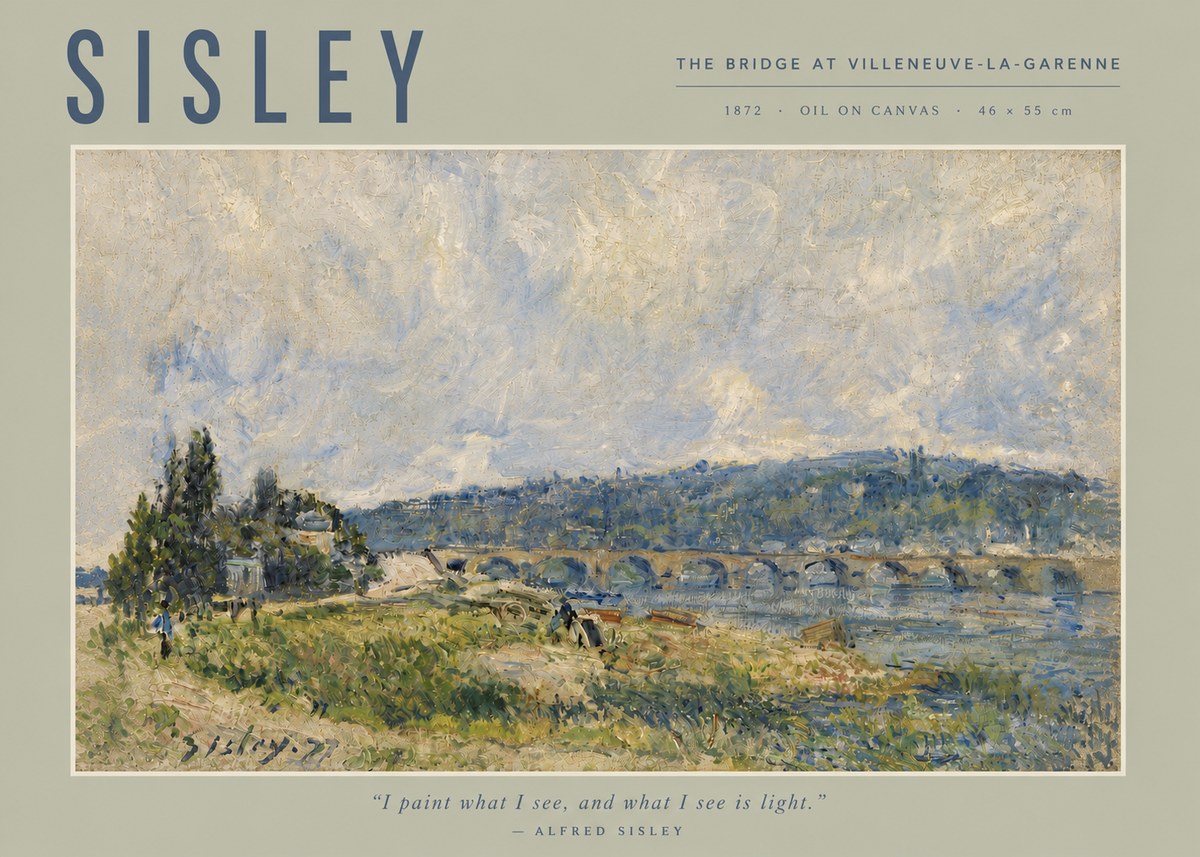 Sisley The Bridge at Villeneuve-la-garenne II No4 - Affiche
