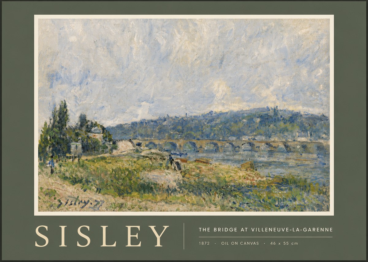 Sisley The Bridge at Villeneuve-la-garenne II No5 - Affiche