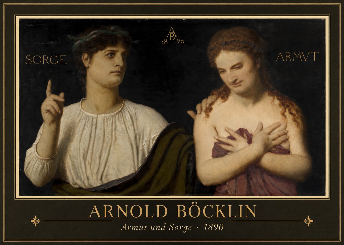 Arnold Böcklin Armut Und Sorge No2 - Affiche