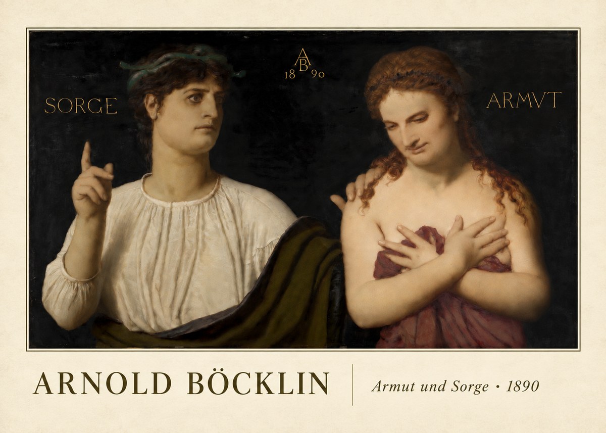 Arnold Böcklin Armut Und Sorge No4 - Affiche