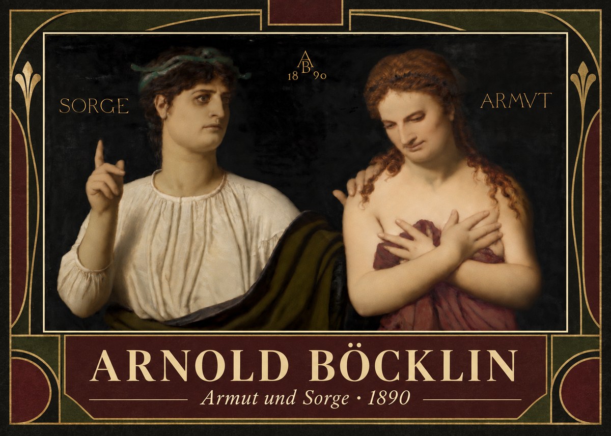 Arnold Böcklin Armut Und Sorge No5 - Affiche