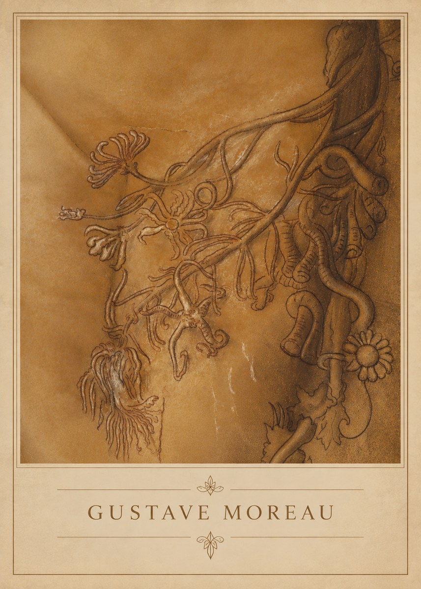 Gustave Moreau Organic Forms Study No4 - Affiche