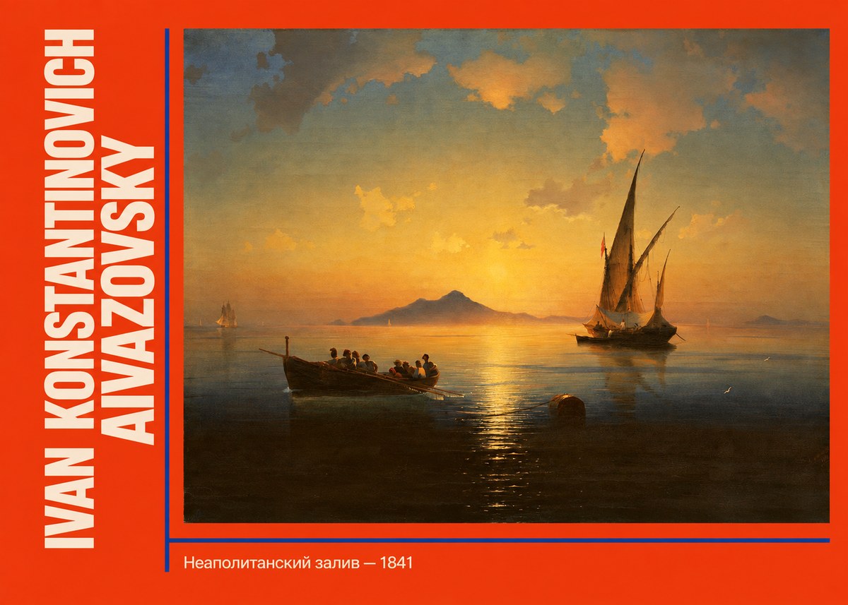 Ivan Konstantinovich Aivazovsky Неаполитанский Залив No2 - Affiche