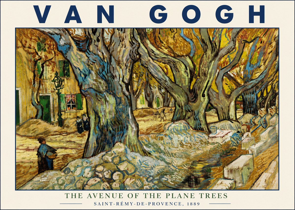 Van Gogh The Avenue of the Plane Trees No4 - Affiche