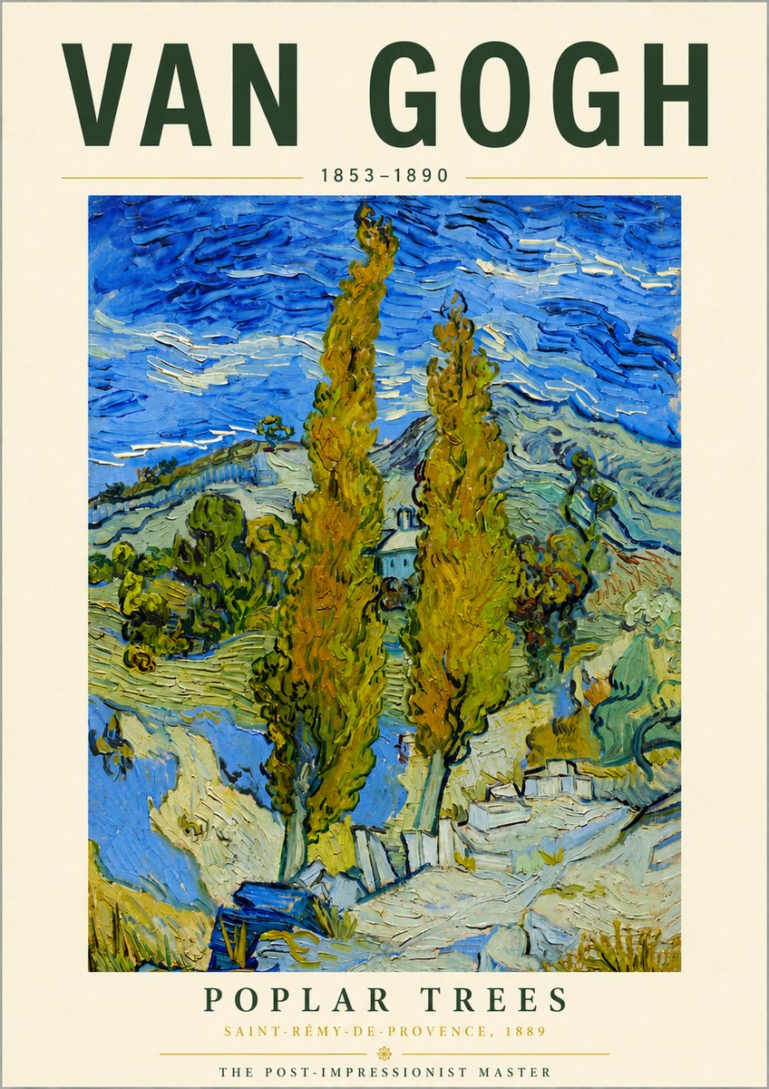 Van Gogh Poplar Trees No5 - Affiche