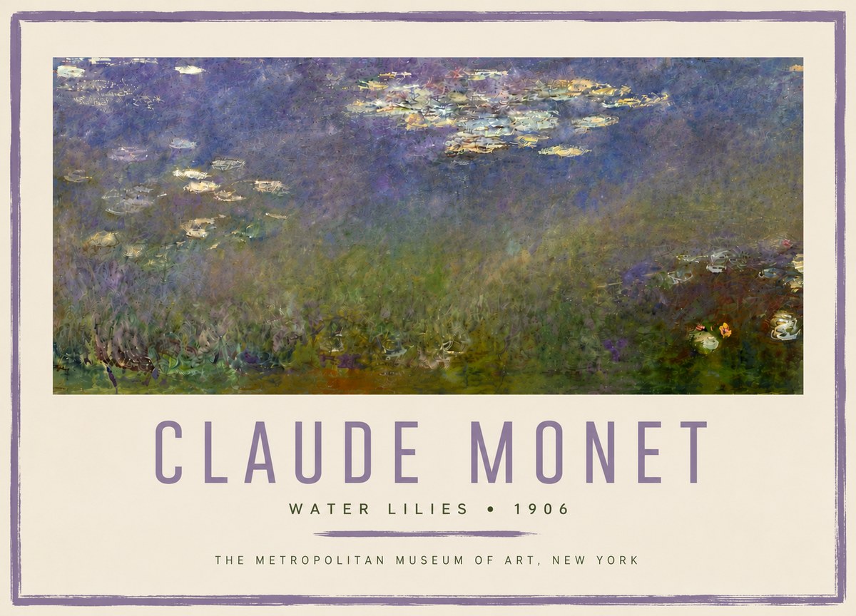 Monet Water Lilies - 1906 No6 - Affiche