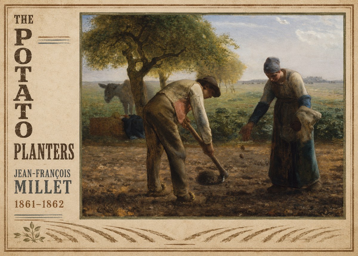 Jean-François Millet The Potato Planters No2 - Affiche