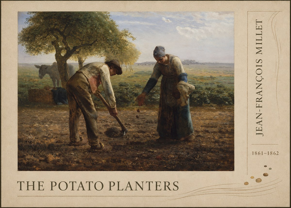 Jean-François Millet The Potato Planters No3 - Affiche