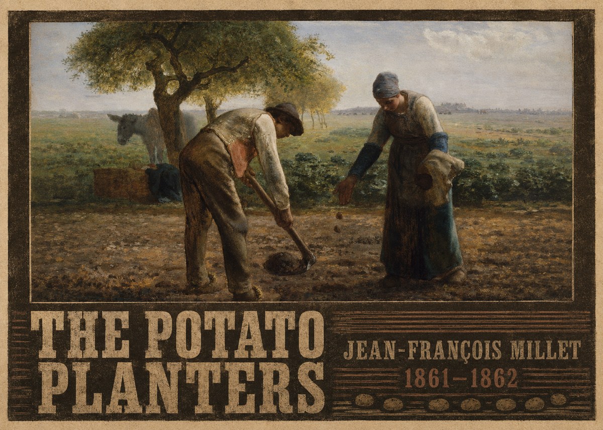 Jean-François Millet The Potato Planters No4 - Affiche