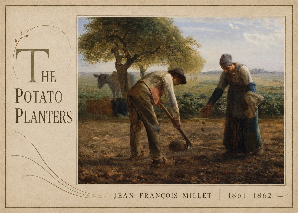 Jean-François Millet The Potato Planters No5 - Affiche