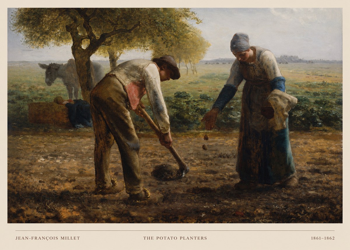 Jean-François Millet The Potato Planters No6 - Affiche