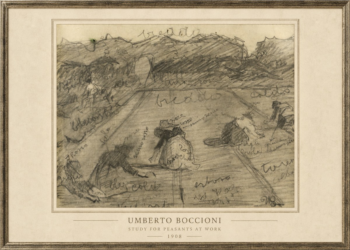 Umberto Boccioni Study for Peasants at Work No1 - Affiche