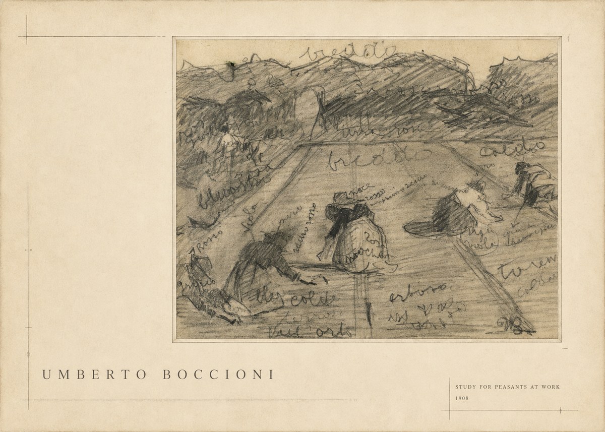 Umberto Boccioni Study for Peasants at Work No5 - Affiche