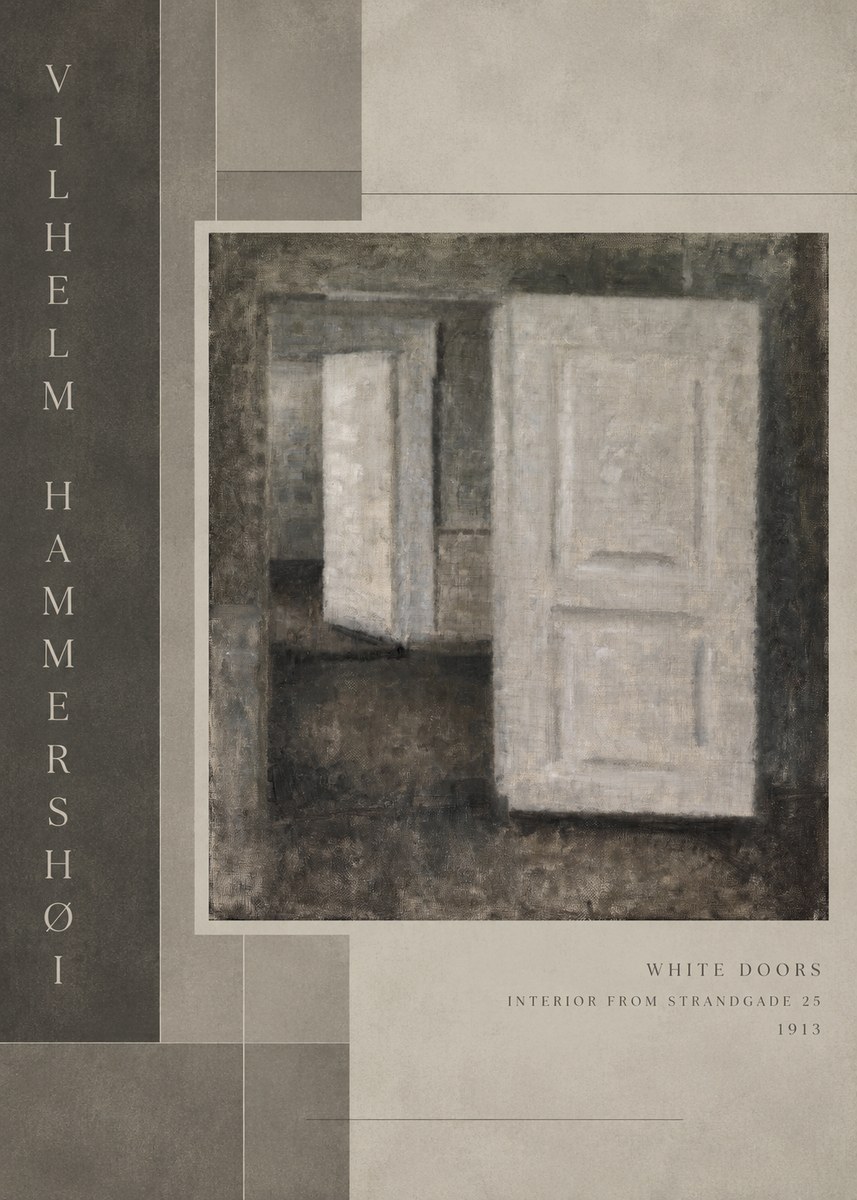 Vilhelm Hammershøi White Doors No3 - Affiche