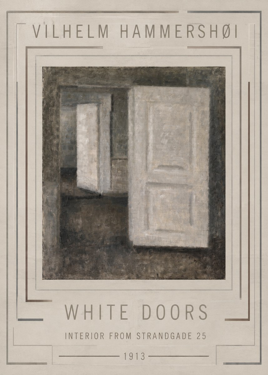 Vilhelm Hammershøi White Doors No6 - Affiche