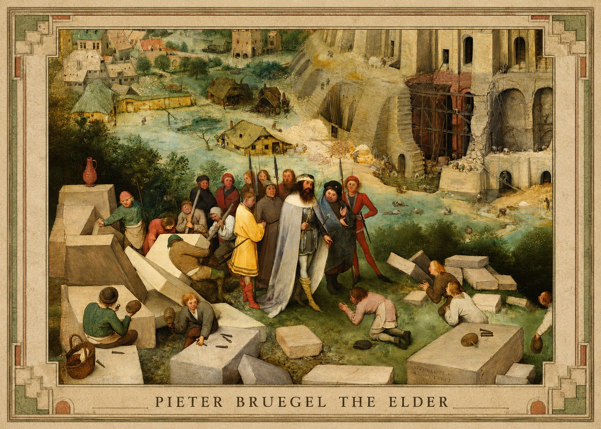 Pieter Bruegel The Tower of Babel XIV No1 - Affiche