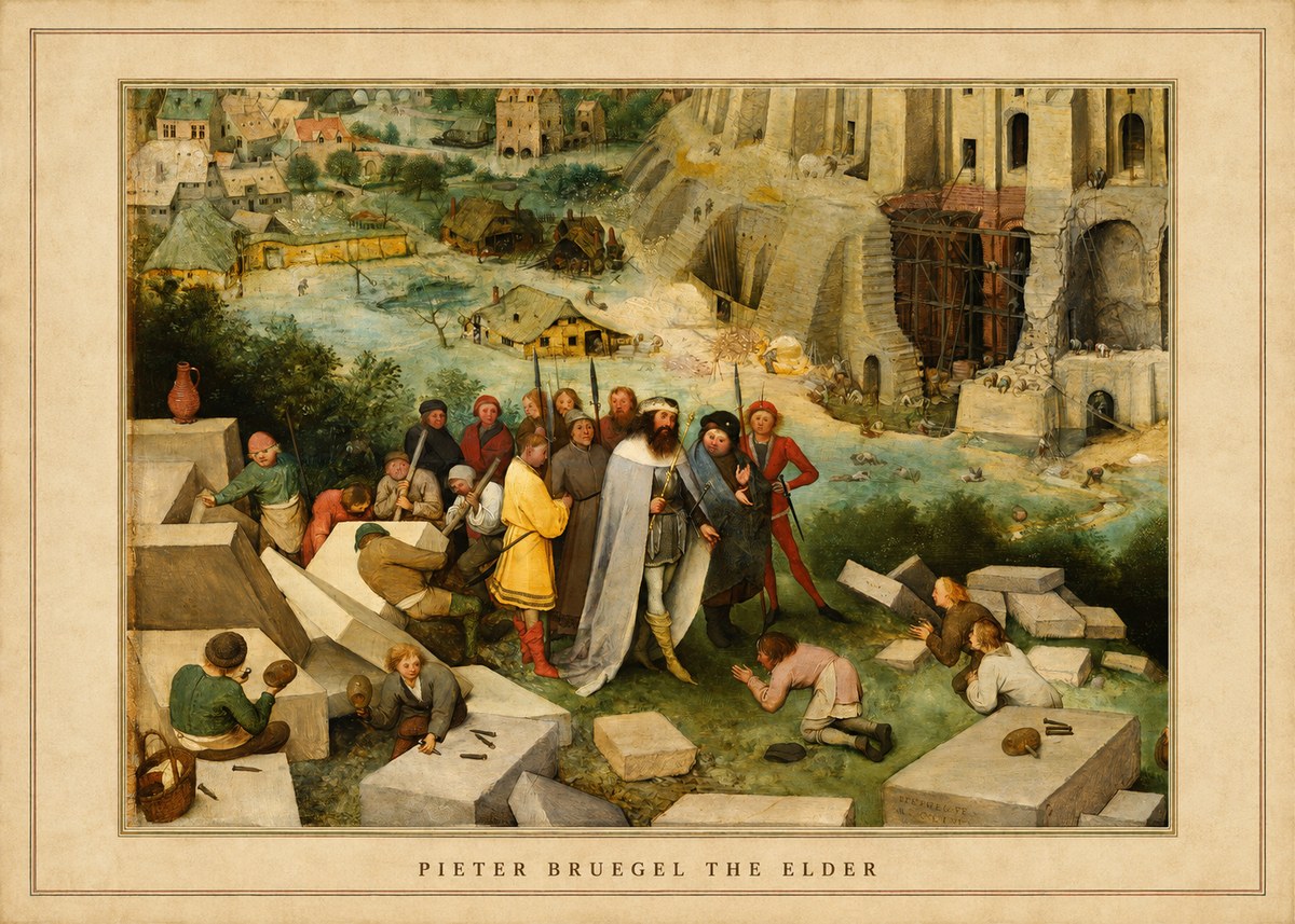 Pieter Bruegel The Tower of Babel XIV No4 - Affiche