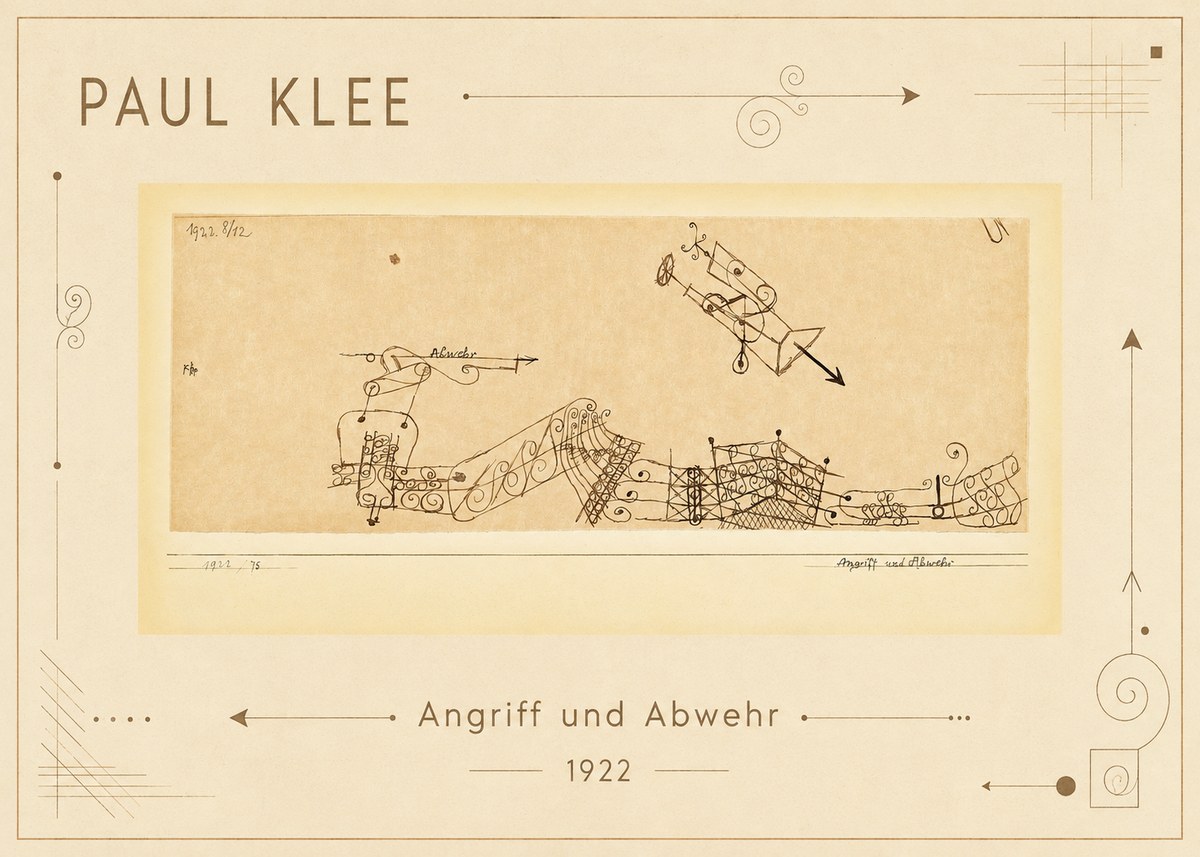 Paul Klee Angriff Und Abwehr No1 - Affiche