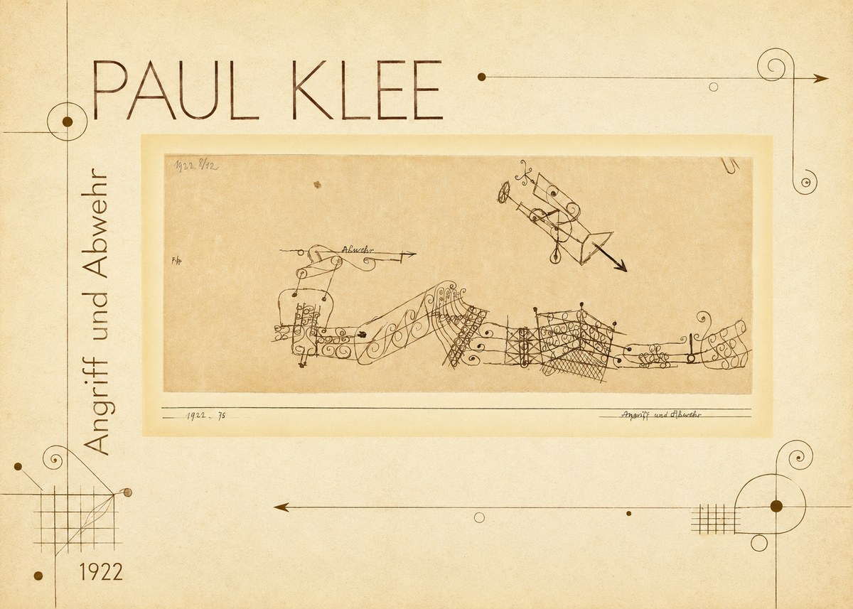 Paul Klee Angriff Und Abwehr No2 - Affiche