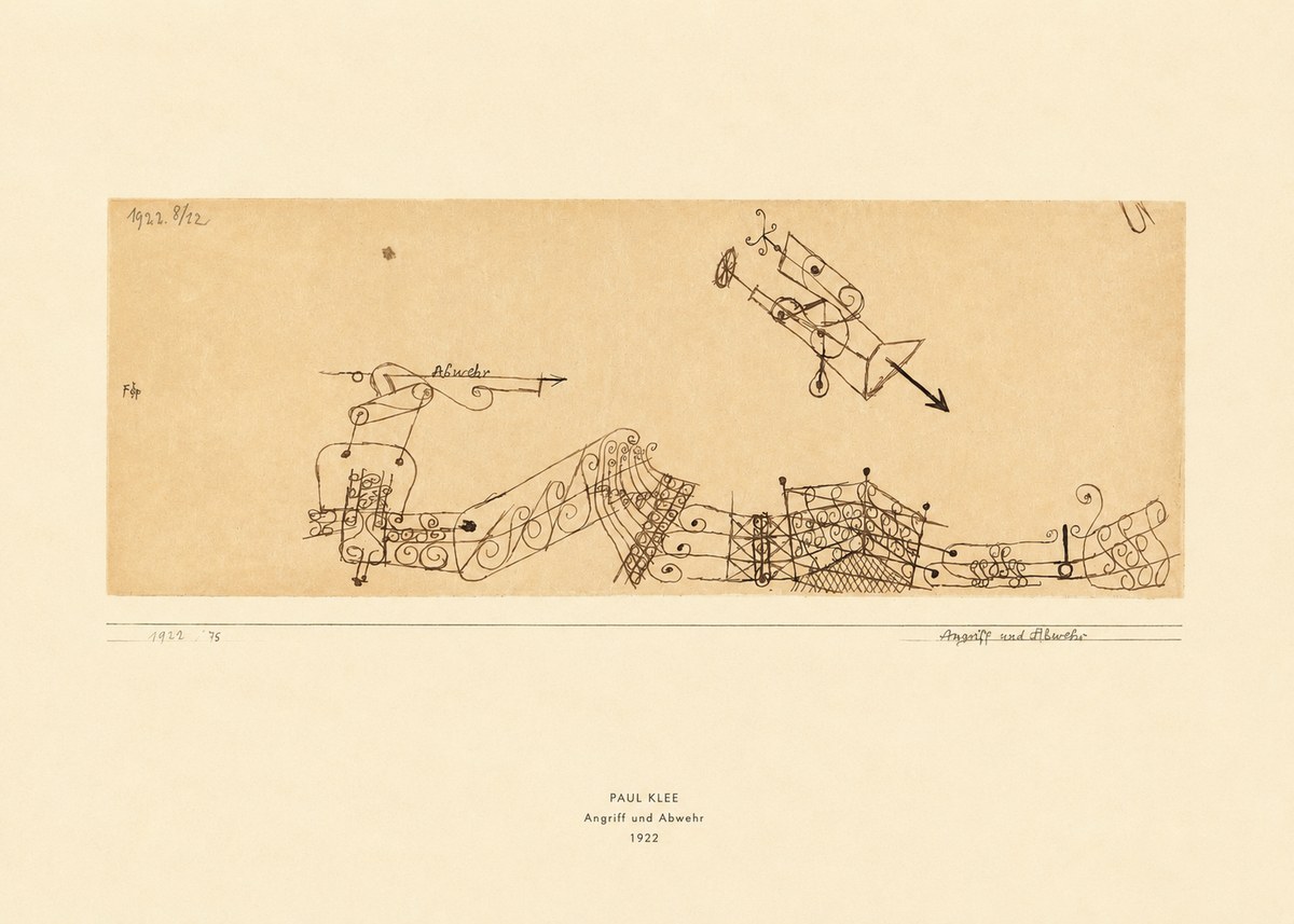 Paul Klee Angriff Und Abwehr No4 - Affiche