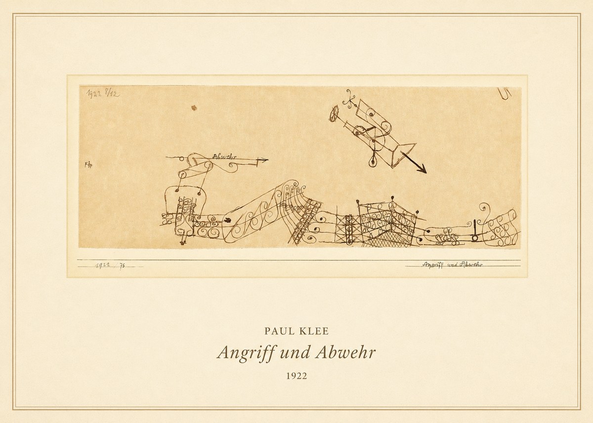 Paul Klee Angriff Und Abwehr No5 - Affiche