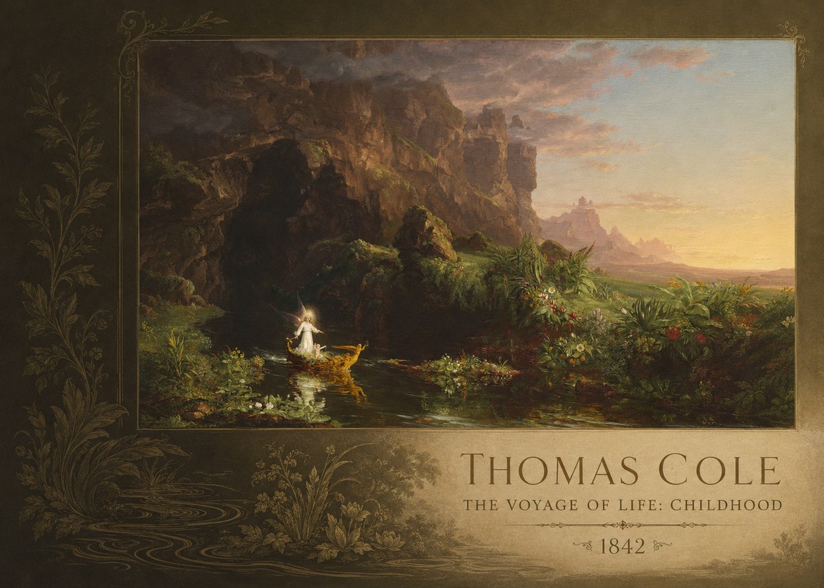 Thomas Cole The Voyage of Life: Childhood IV No2 - Affiche