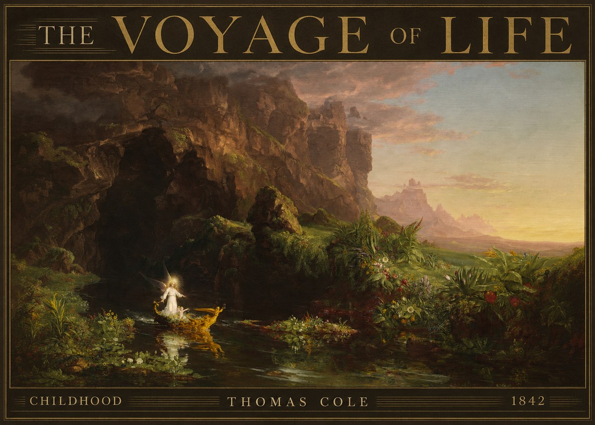 Thomas Cole The Voyage of Life: Childhood IV No4 - Affiche
