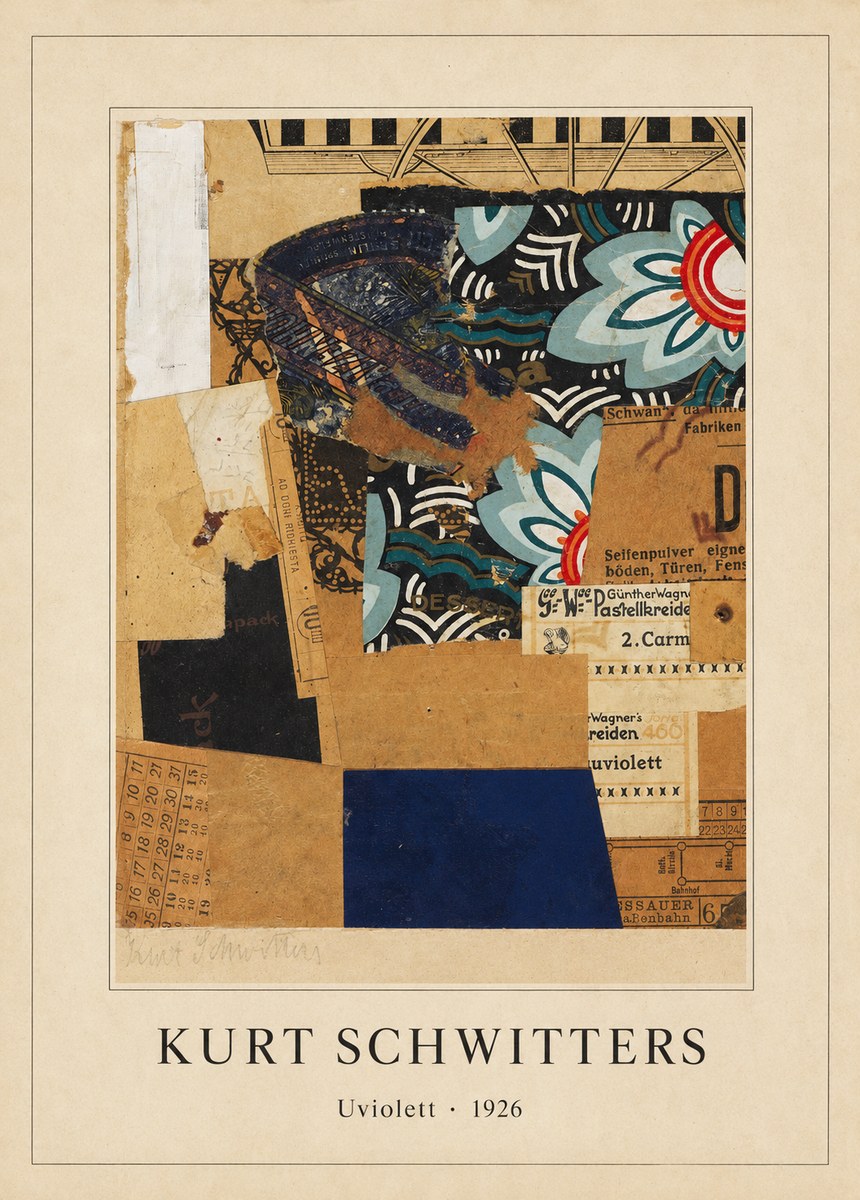 Kurt Schwitters Uviolett No4 - Affiche