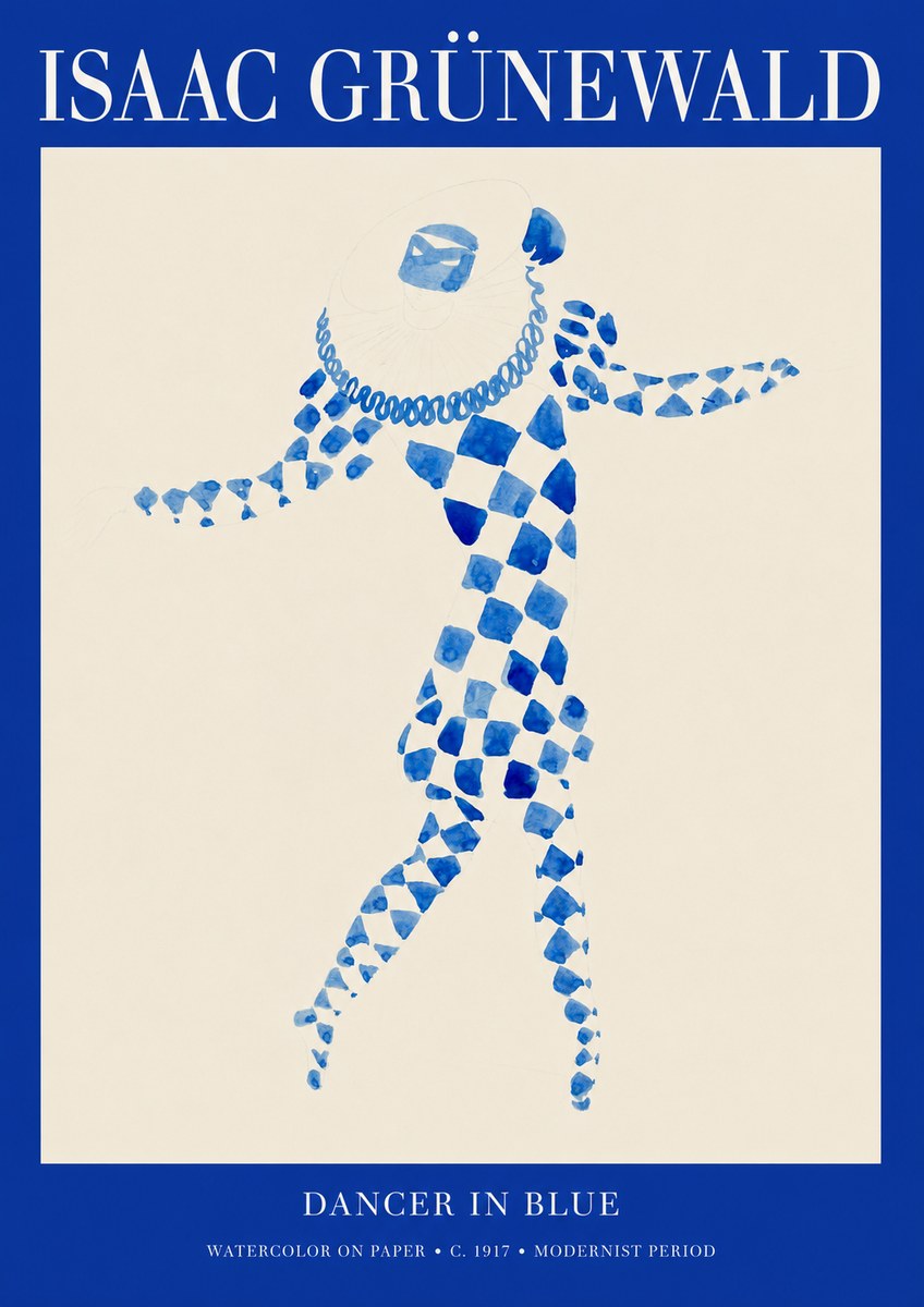 Isaac Grünewald Dancer in Blue No1 - Affiche