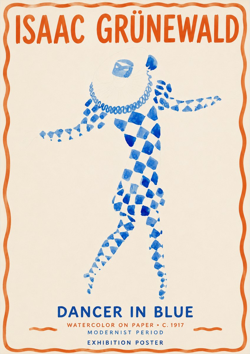 Isaac Grünewald Dancer in Blue No2 - Affiche