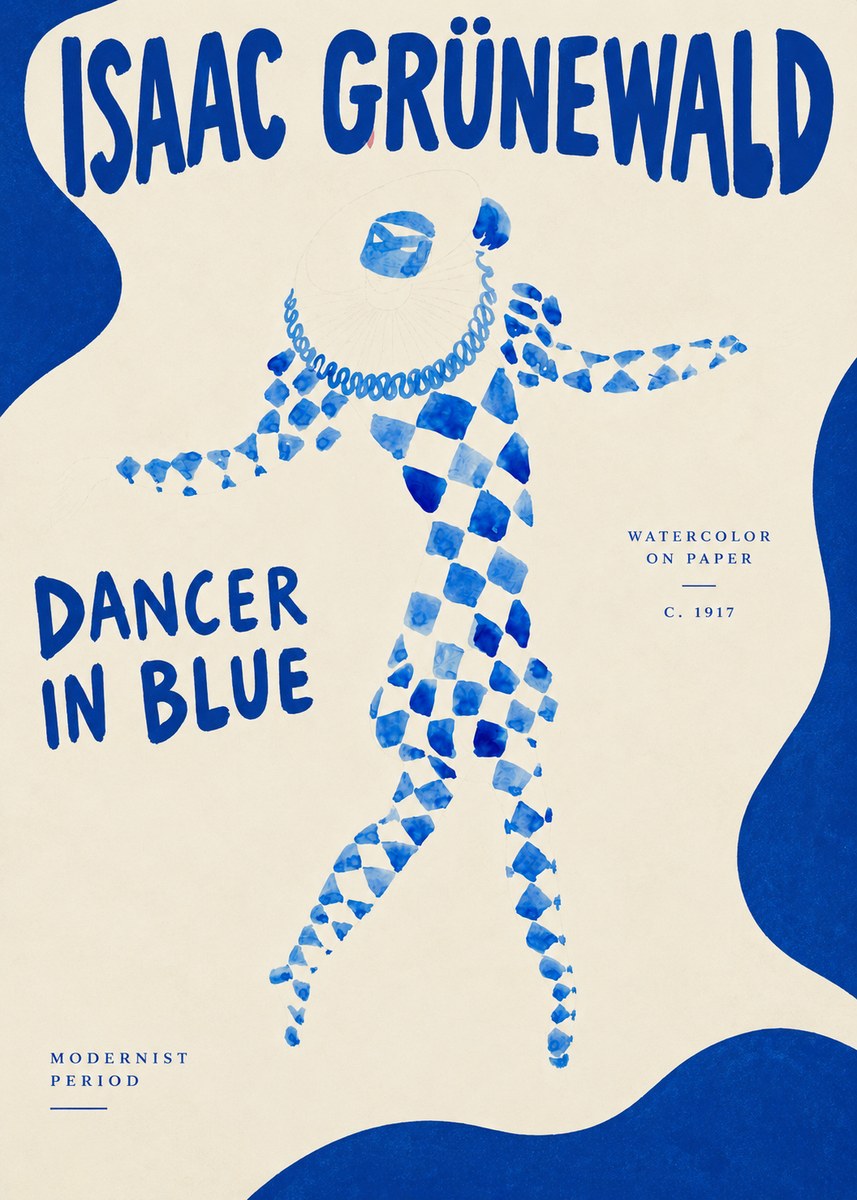 Isaac Grünewald Dancer in Blue No4 - Affiche