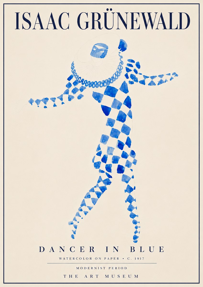 Isaac Grünewald Dancer in Blue No5 - Affiche