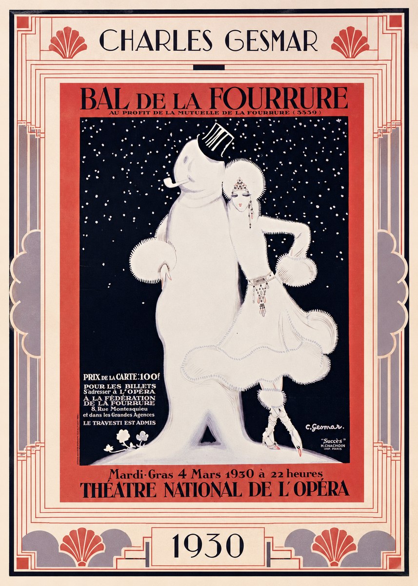 Charles Gesmar Bal De La Fourrure II No1 - Affiche