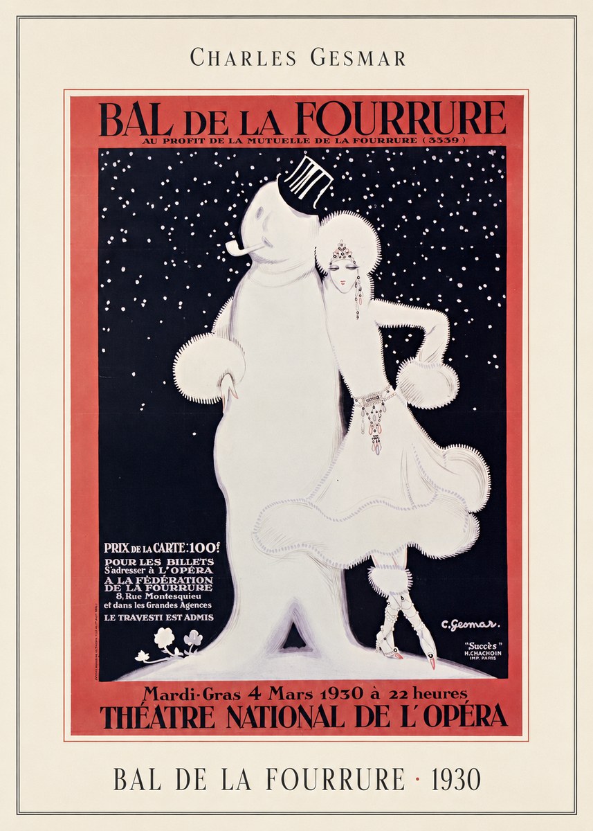 Charles Gesmar Bal De La Fourrure II No4 - Affiche