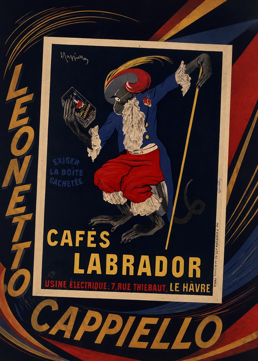 Leonetto Cappiello Cafés Labrador No5 - Affiche